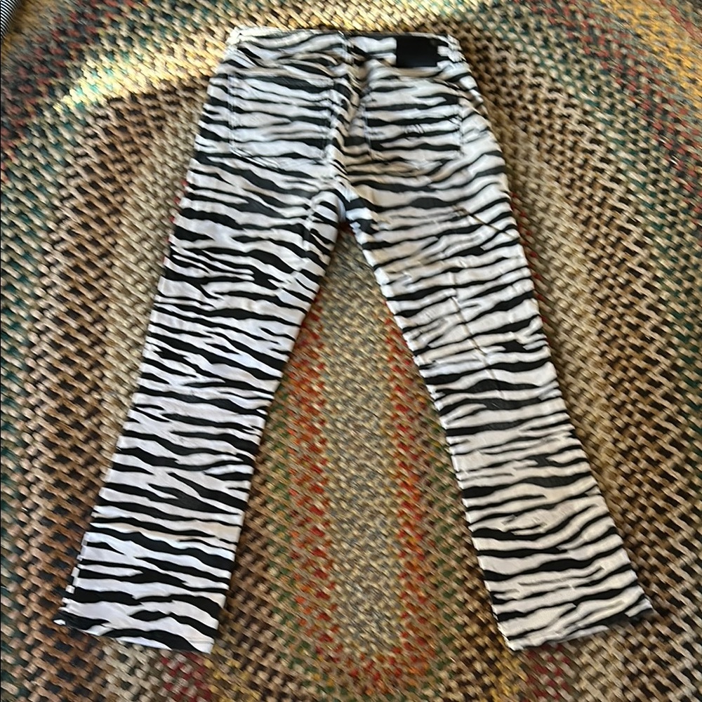 R13 Kick Fit Zebra Print Women's Jeans made in Italy 28 - Picture 6 of 6